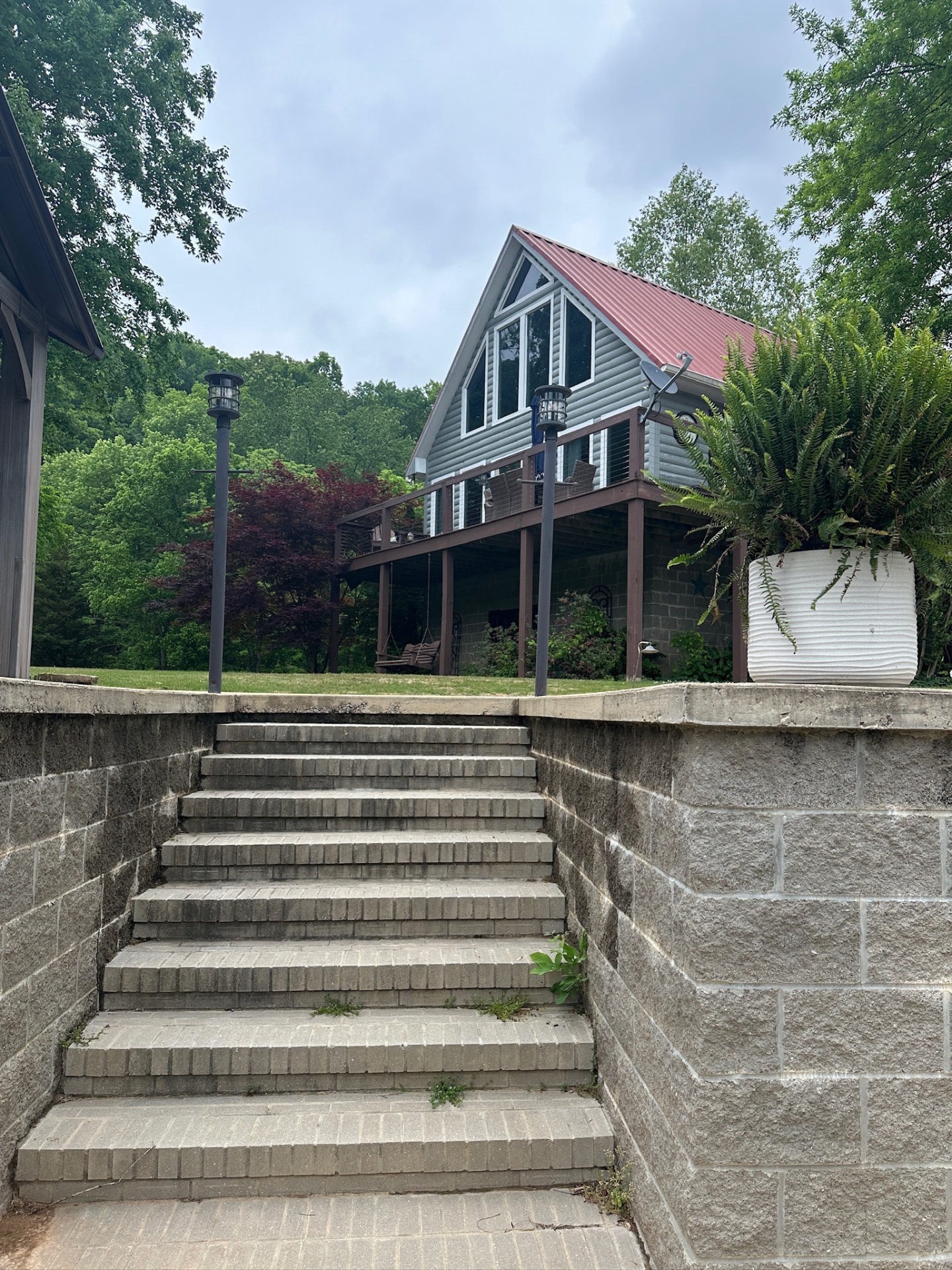 Exterior view of House #2 from the lakefront stairs